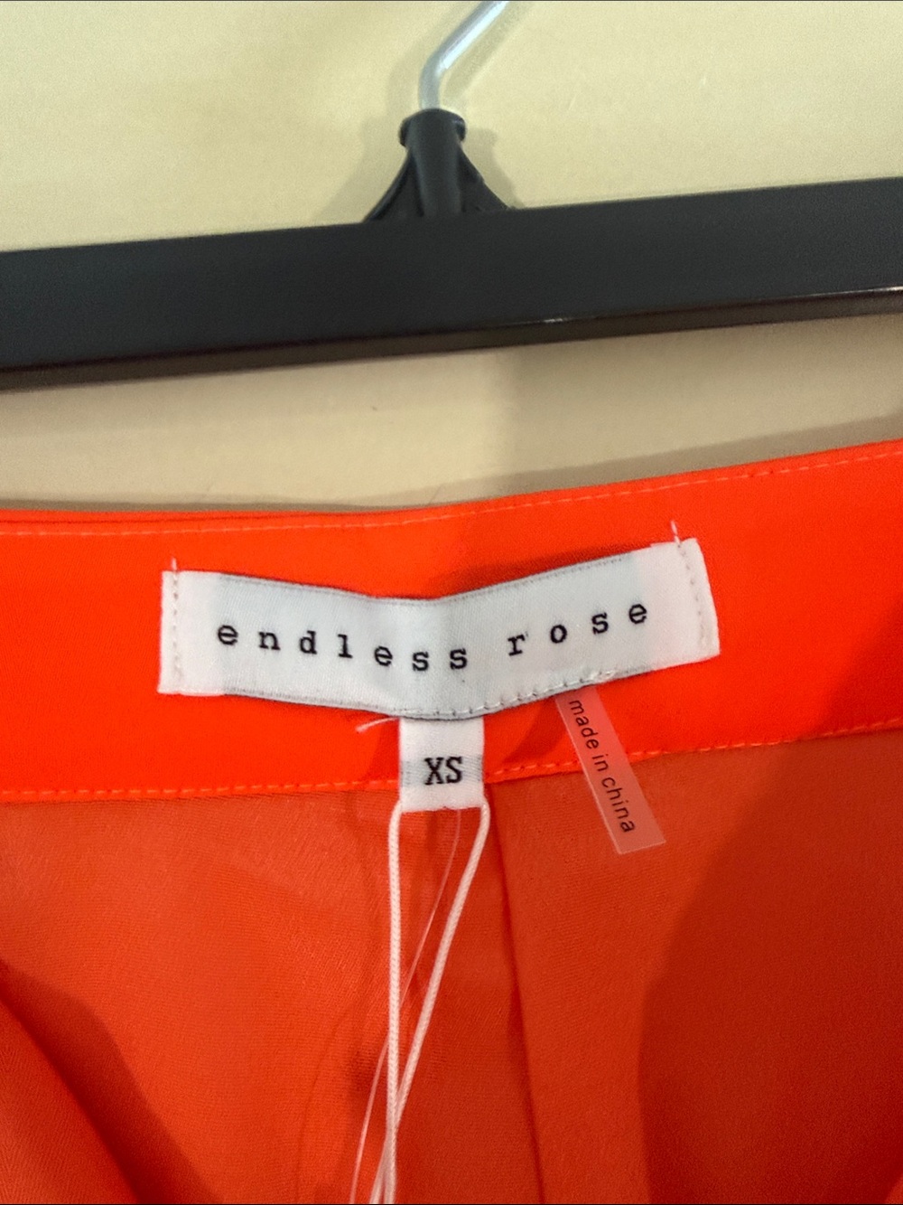 Endless Rose Neon Orange High-Rise Cuffed Shorts - Picture 4 of 4